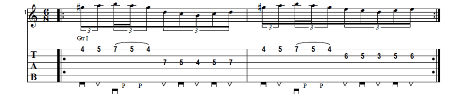 string skipping lick/exercise